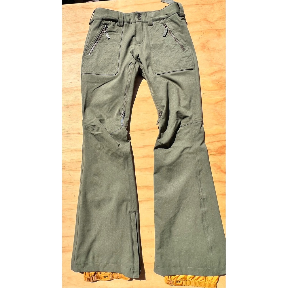 Burton Dryride Snow Pants Womens Small Olive Green Ski Snowboard Insulated 10105